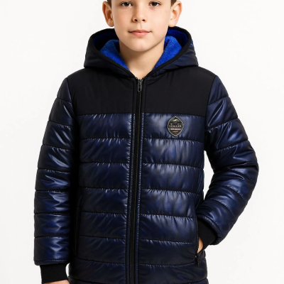 Kamuflaj Desenli Mont İçi Sıcak Tutan Pelüş Astarlı, Kapüşonlu, Fnt - Lacivert