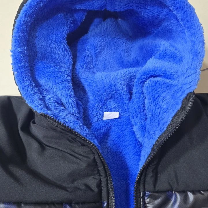 Kamuflaj Desenli Mont İçi Sıcak Tutan Pelüş Astarlı, Kapüşonlu, Fnt - Lacivert