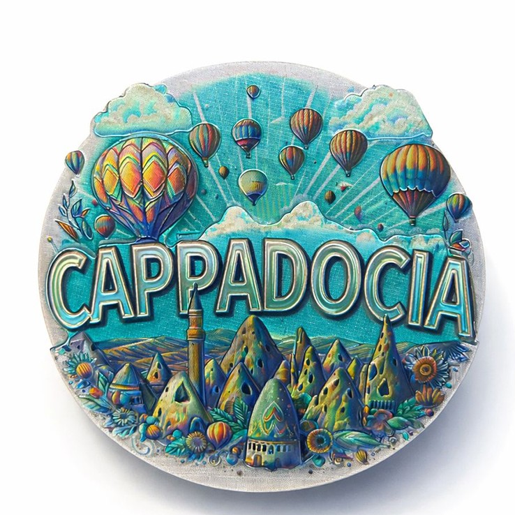 Kapadokya Temalı Silikon Buzdolabı Magneti Model 6