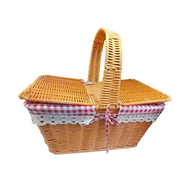 Kapaklı Hasır Piknik Sepeti 