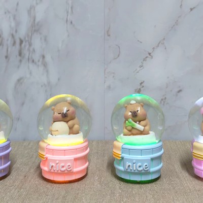 Kapibara Tasarımlı Işıklı Kar Küresi 