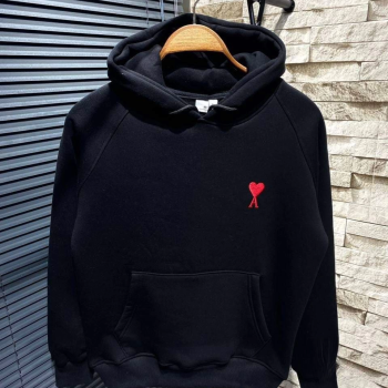 Kapşonlu Baskılı Sweetshirt - Siyah -