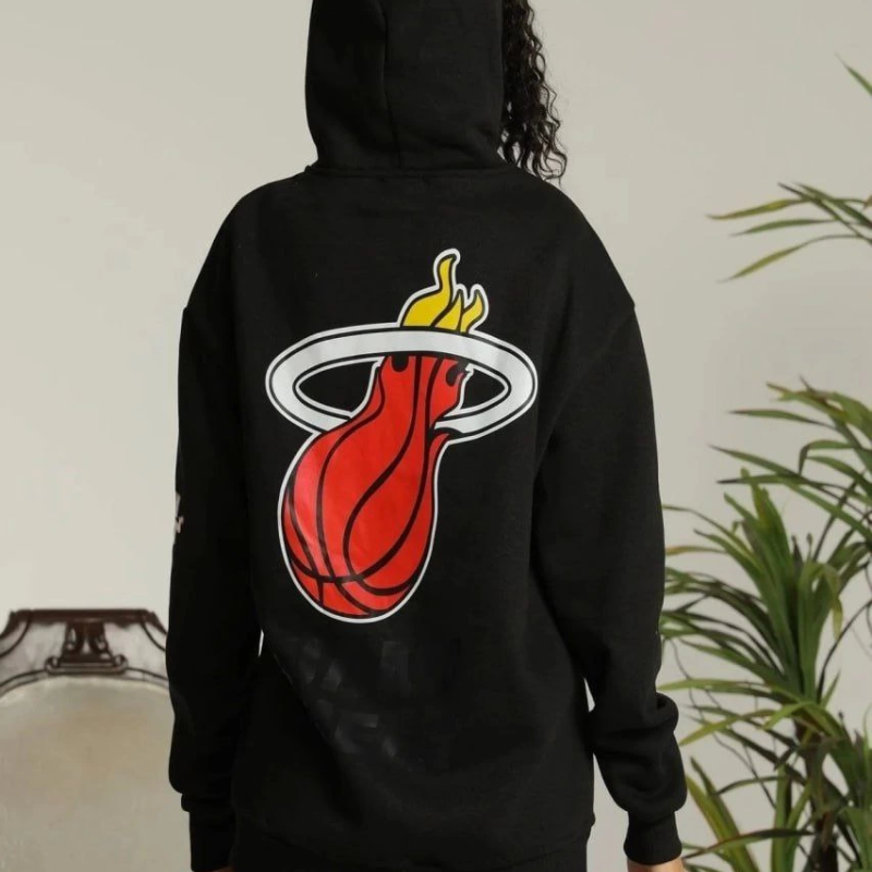 Kapşonlu Baskılı Sweetshirt - Siyah