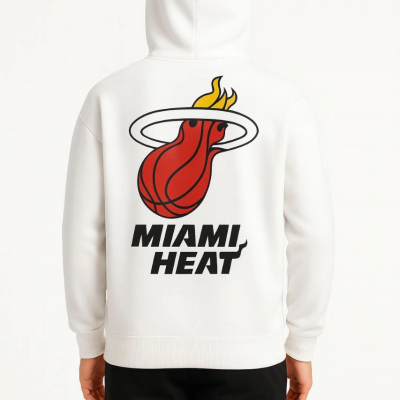 Kapşonlu Sweatshirt Ön  Arka Baskılı - Beyaz -