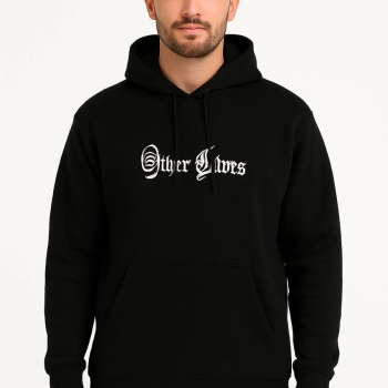 Kapşonlu Sweatshirt “Other Lives” Ön  Arka Baskılı - Siyah -