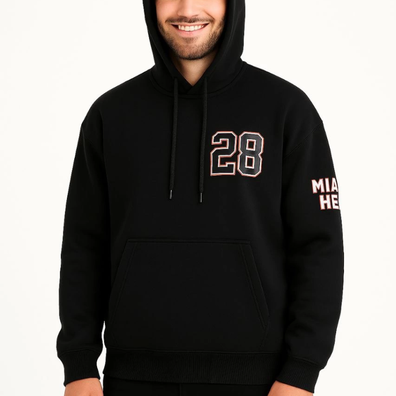 Kapşonlu Sweatshirt – Oversize Fit, Ön  Arka Baskılı,- Siyah -