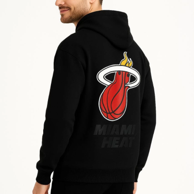 Kapşonlu Sweatshirt – Oversize Fit, Ön  Arka Baskılı,- Siyah -