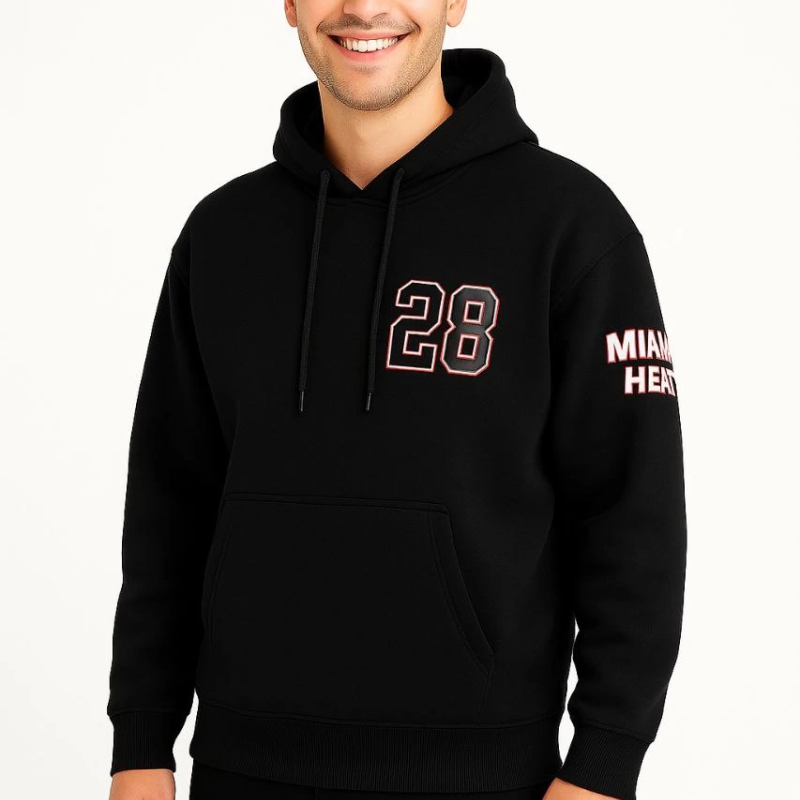 Kapşonlu Sweatshirt – Oversize Fit, Ön  Arka Baskılı,- Siyah -