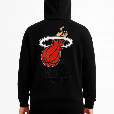 Kapşonlu Sweatshirt – Oversize Fit, Ön  Arka Baskılı,- Siyah -