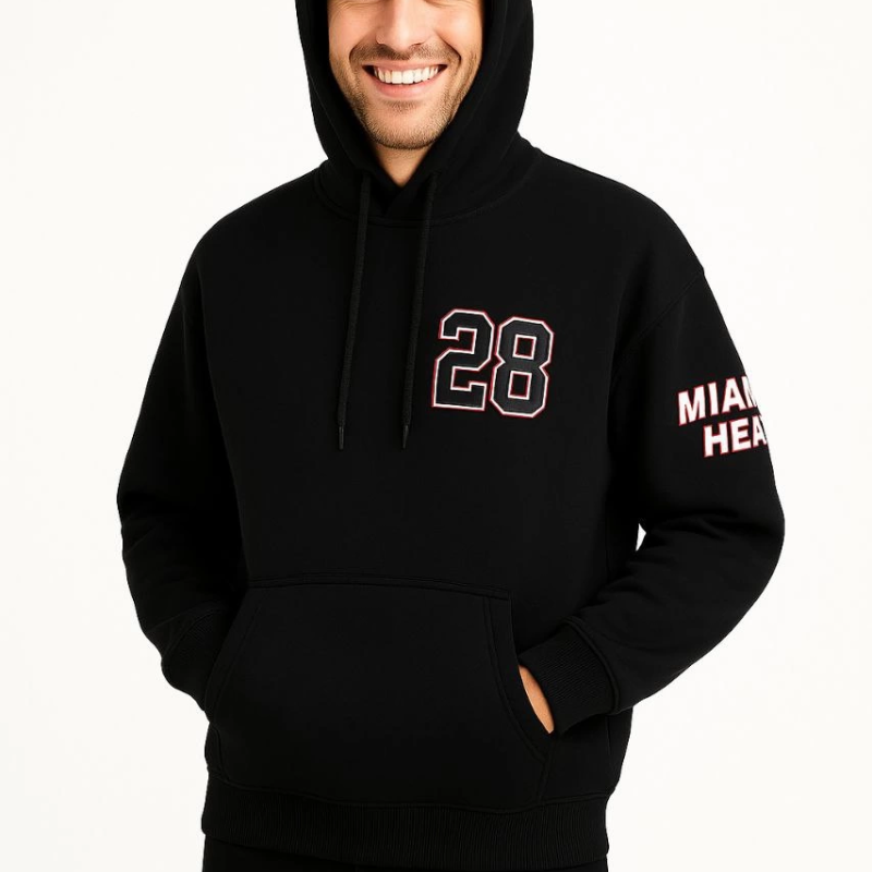 Kapşonlu Sweatshirt – Oversize Fit, Ön  Arka Baskılı,- Siyah -