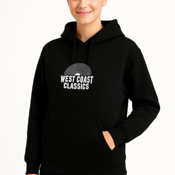 Kapşonlu Sweatshirt – Oversize“West Coast Classics” - Siyah -