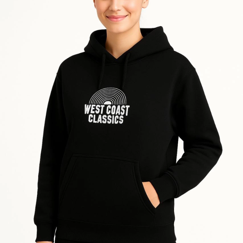 Kapşonlu Sweatshirt – Oversize“West Coast Classics” - Siyah -