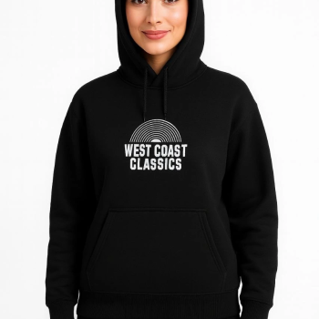 Kapşonlu Sweatshirt – Oversize“West Coast Classics” - Siyah -