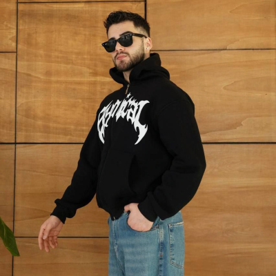 - Kapüşonlu Sweatshirt  Hoodie Siyah