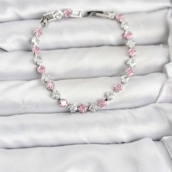 Kare Zirkon Taşlı Gümüş Renk Kadın Bileklik