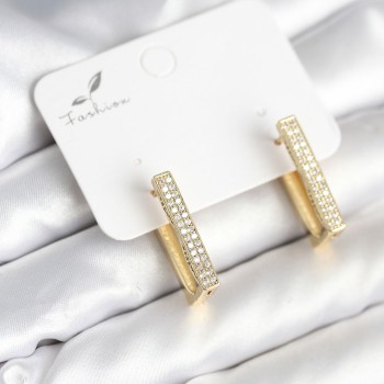 Kare Zirkon Taşlı Kadın Küpe