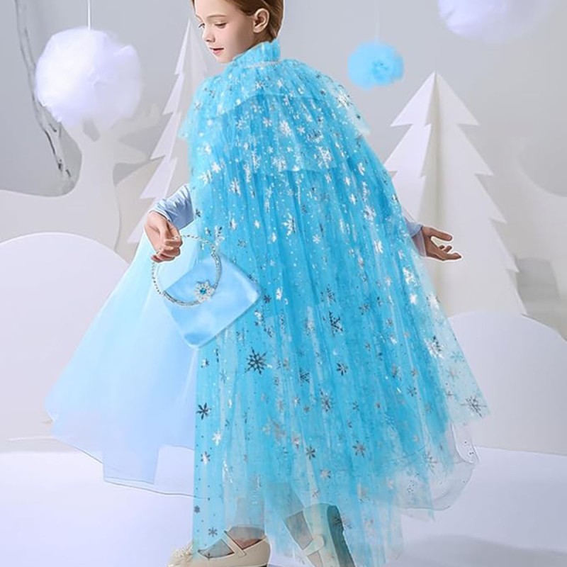 Karlar Ülkesi Elsa Frozen Mavi Pelerin – 80 cm Çocuk Pelerini 