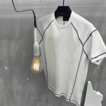 Karoyaka Dikişli Oversize T-Shirt - Beyaz -