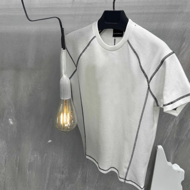 Karoyaka Dikişli Oversize T-Shirt - Beyaz -