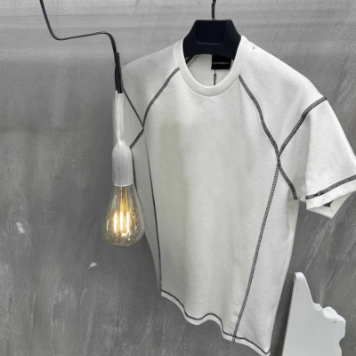 Karoyaka Dikişli Oversize T-Shirt - Beyaz -