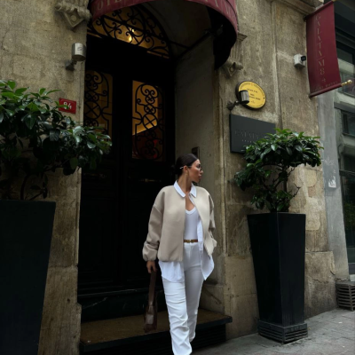 Kaşe Kaşmir Fermuarlı CEKET - Bej