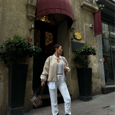 Kaşe Kaşmir Fermuarlı CEKET - Bej