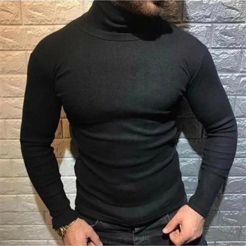 Kaşkorse Boğazlı Full Likralı Fitilli Body Kazak - Siyah