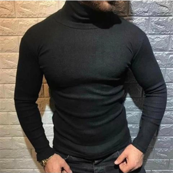 Kaşkorse Boğazlı Full Likralı Fitilli Body Kazak - Siyah