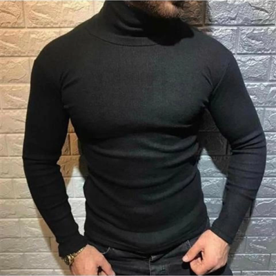 Kaşkorse Boğazlı Full Likralı Fitilli Body Kazak - Siyah