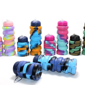 Katlanabilir Portatif Silikon Su Şişesi 500 Ml Model 1 