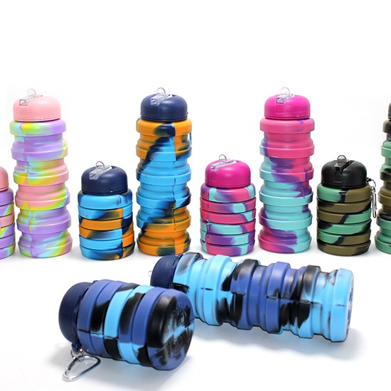 Katlanabilir Portatif Silikon Su Şişesi 500 Ml Model 1 