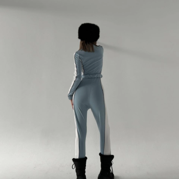 Kemer Detaylı Fermuarlı Tulum - Bebe Mavisi -