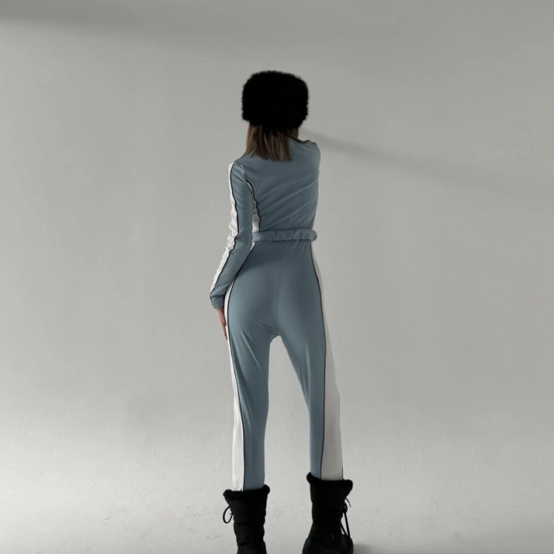 Kemer Detaylı Fermuarlı Tulum - Bebe Mavisi -