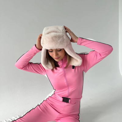 Kemer Detaylı Fermuarlı Tulum - Pembe -