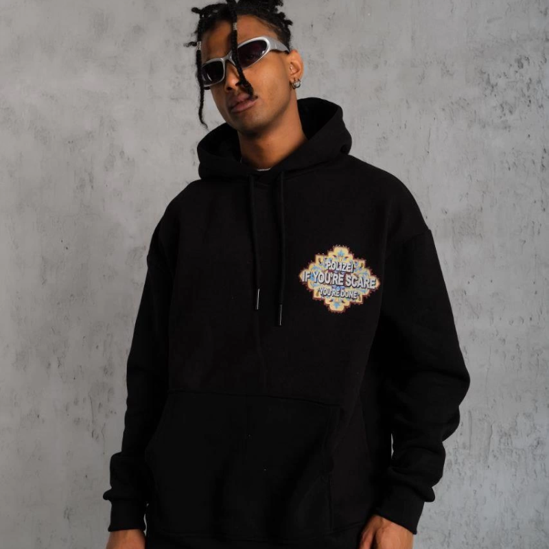 Kilim Desen Kapüşonlu - Siyah