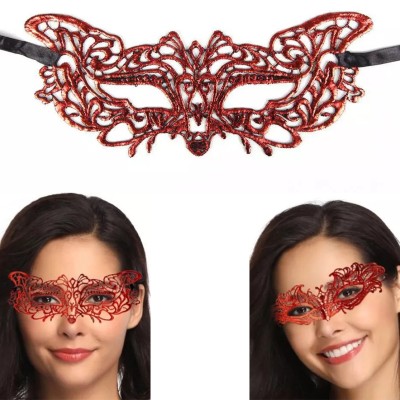 Kırmızı Dantel Masquerade Maskesi 9 No