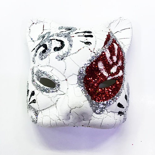 Kırmızı İşlemeli Seramik Venedik Kedi Magnet