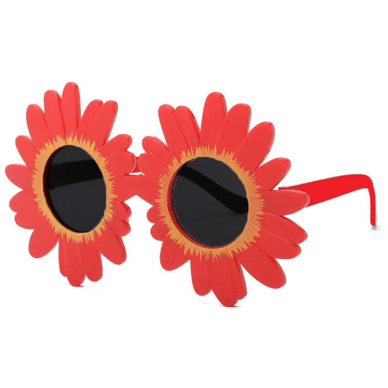 Kırmızı Renk Papatya Şekilli Parti Gözlüğü 