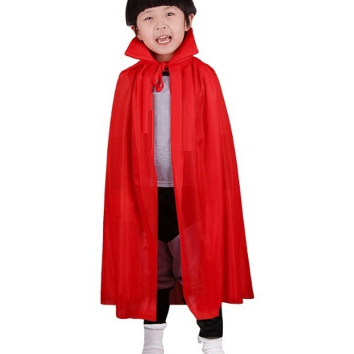 Kırmızı Renk Yakalı Pelerin Çocuk Boy 90 cm