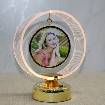 Kişiye Özel Fotoğraf Alanlı Yuvarlak Led Çerçeve 