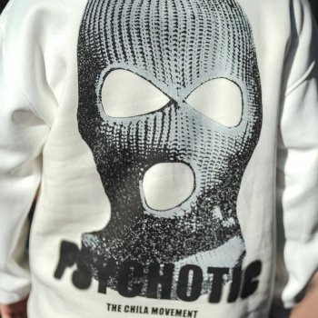 Kışlık Bisiklet Yaka Baskılı SweatShirt - Beyaz -