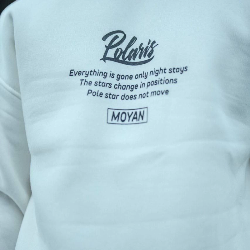 Kışlık Bisiklet Yaka Ön Ve Arka Baskılı SweatShirt - Beyaz -