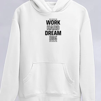 Kışlık Üç İplik Kapüşonlu SweatShirt - Beyaz -