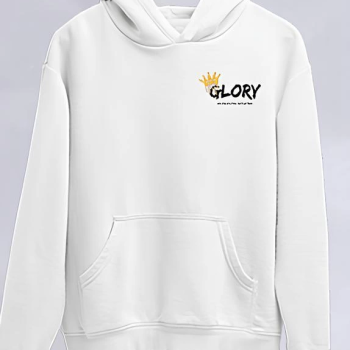 Kışlık Üç İplik Kapüşonlu SweatShirt - Beyaz -