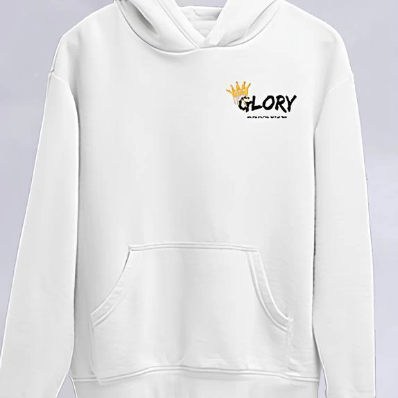 Kışlık Üç İplik Kapüşonlu SweatShirt - Beyaz -