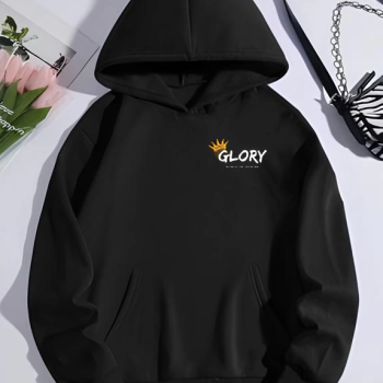 Kışlık Üç İplik Kapüşonlu SweatShirt - Siyah -