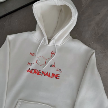 Kışlık Uzun Kol Kapüşonlu SweatShirt - Beyaz