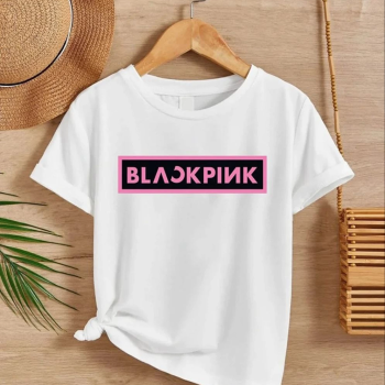 Kız Çocuk Bisiklet Yaka Baskılı T-Shirt - Beyaz