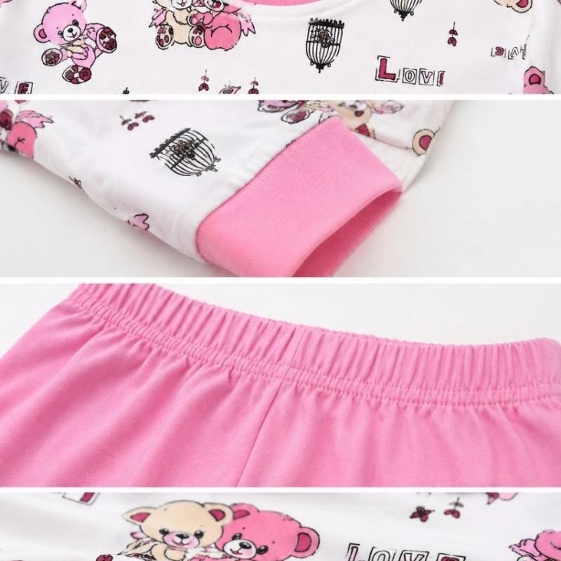 Kız Çocuk Premium Penye Koala Desenli Uzun Kollu Pijama Takımı 2-11 Yaş - Pembe