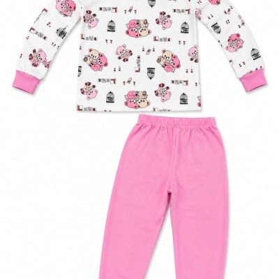 Kız Çocuk Premium Penye Koala Desenli Uzun Kollu Pijama Takımı 2-11 Yaş - Pembe
